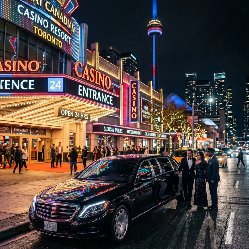 Casino limo service toronto with elegant sedan limousine for casino transportation